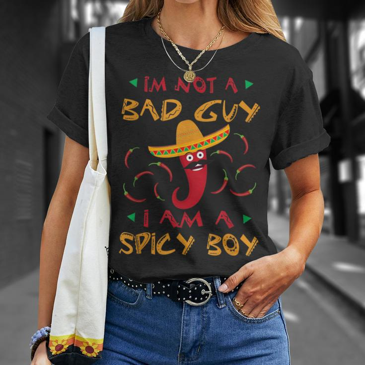 I'm Not A Bad Guy I Am A Spicy Boy Chili Pepper Sombrero T-Shirt Gifts for Her