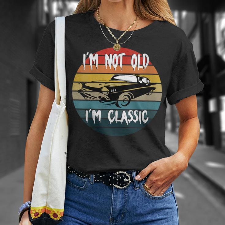 I'm Not Old I'm Classic Car Geburtstag Papa Opa Herren Damen Mit-Ausschnitt T-Shirt Geschenke für Sie