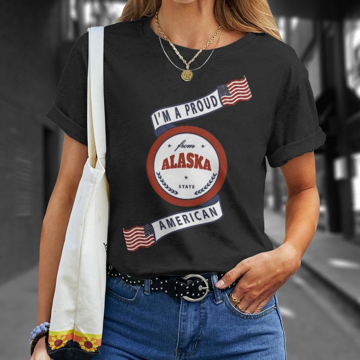 I'm A Proud American From Alaska State T-Shirt Gifts for Her