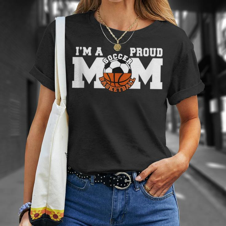 I'm A Proud Mom Soccer Basketball Mom T-Shirt Gifts for Her