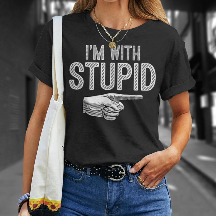 I'm With Stupid Couples Im With Stupid T-Shirt Gifts for Her