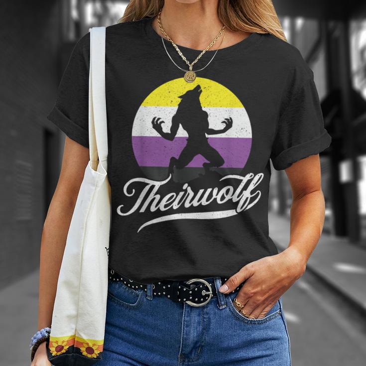 Theirwolf Non Binary Pride Nonbinary Nb Enby Flag Lgbtqia T-Shirt Gifts for Her