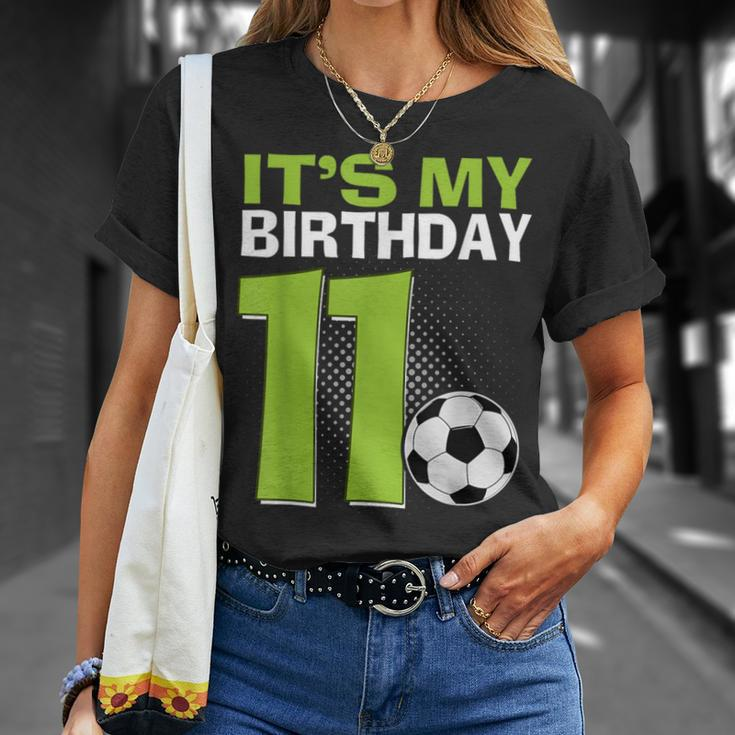 It's My 11Th Birthday Boy Soccer Football 11 Years Old T-Shirt Gifts for Her