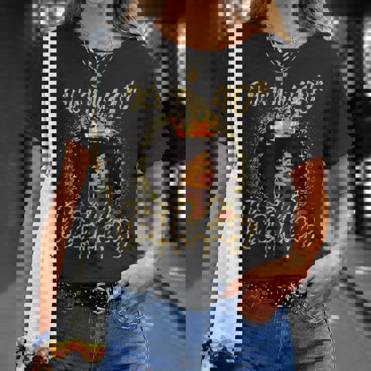 It's My 40Th Birthday Queen 40 Years Old Crown Gold Women T-Shirt Gifts for Her