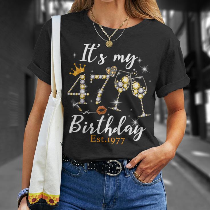 It's My 47Th Birthday Est 1977 47 Years Old Birthday T-Shirt Gifts for Her