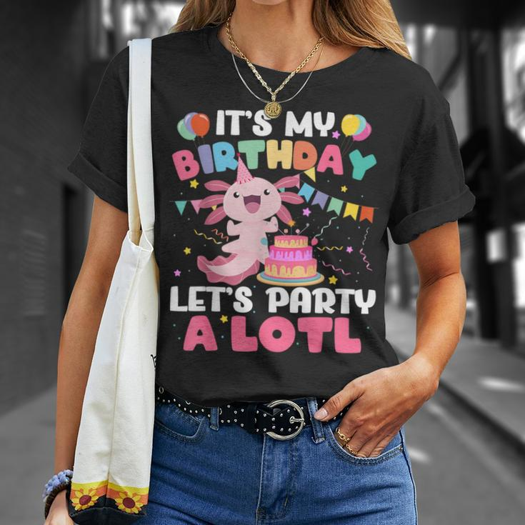 Its My Birthday Lets Party Aloti Axolotl Family Party Decor T-Shirt Gifts for Her
