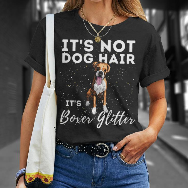 It's Not Dog Hair It's Boxer Glitter German Boxer Dog Owner T-Shirt Gifts for Her