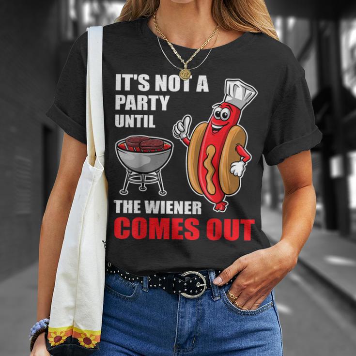 It's Not A Party Until The Wiener Comes Out Hot Dog T-Shirt Gifts for Her