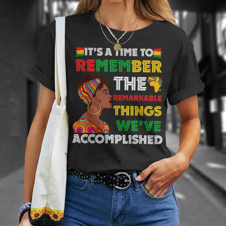 It's Time Remember Black History African Black Pride Women T-Shirt Gifts for Her