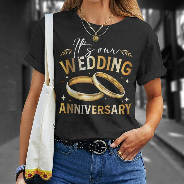 It's Our Wedding Anniversary Happy Wedding Just Married T-Shirt Gifts for Her