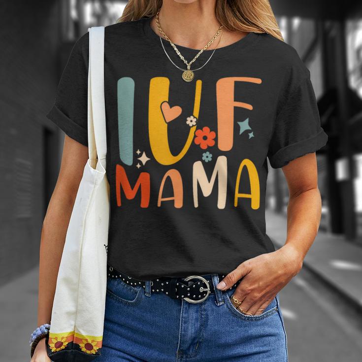 Ivf Mama Rainbow Ivf Mom Groovy Transfer Day T-Shirt Gifts for Her