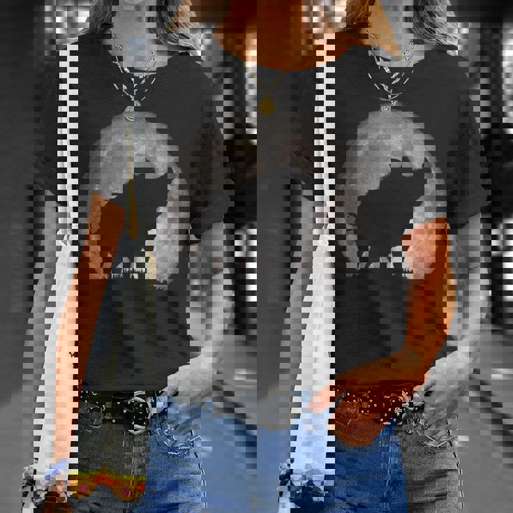 Jabalí Mirando A La Luna Camiseta unisex Regalos para ella