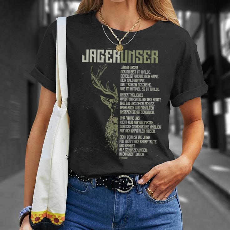 Jäger Unser Jägerunser Hunting T-Shirt Geschenke für Sie