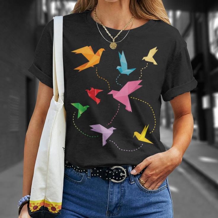 Japanese Origami Paper Folding Artist Crane Origami T-Shirt Gifts for Her