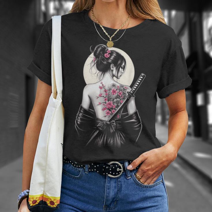 Japanische Samurai-Kriegerin Geisha T-Shirt Geschenke für Sie