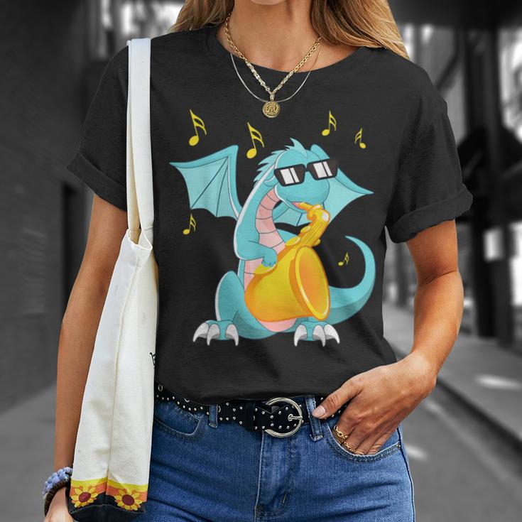 Jazz Music Lover Dragon With Saxophone T-Shirt Gifts for Her