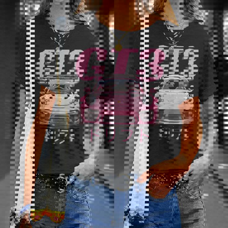 Jdm Motorsports Car Drift Pink Gt3 Rs Car Graphic Japan T-Shirt Gifts for Her