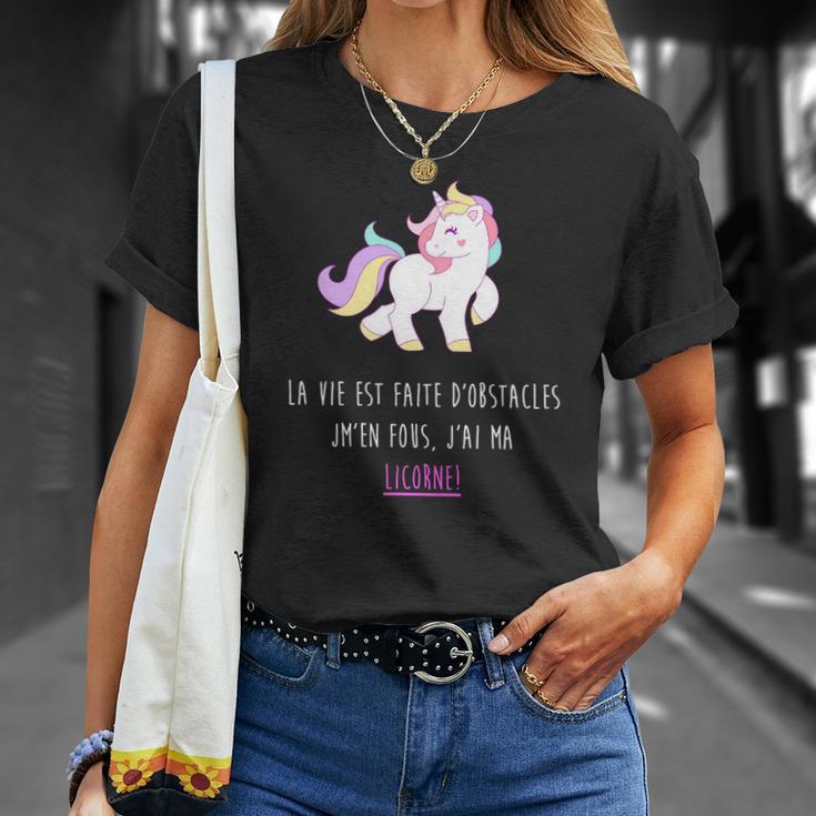 Jm'en Fous J'ai Ma Licorne T-Shirt Cadeaux pour elle