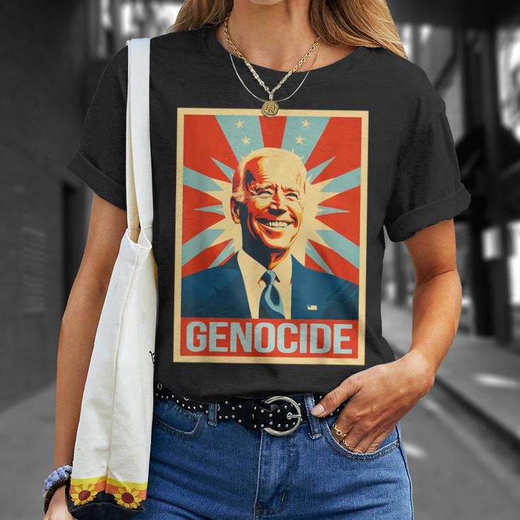Joe Biden Genocide Anti Biden Conservative Political T-Shirt Gifts for Her