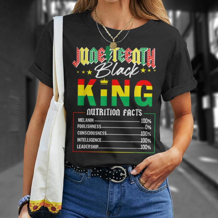Junenth Black King Nutrition Facts Melanin African Men T-Shirt Gifts for Her