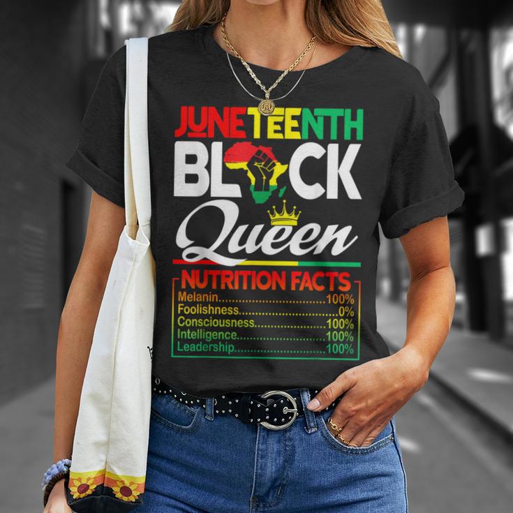 Junenth Black Queen Nutritional Facts Freedom Day T-Shirt Gifts for Her