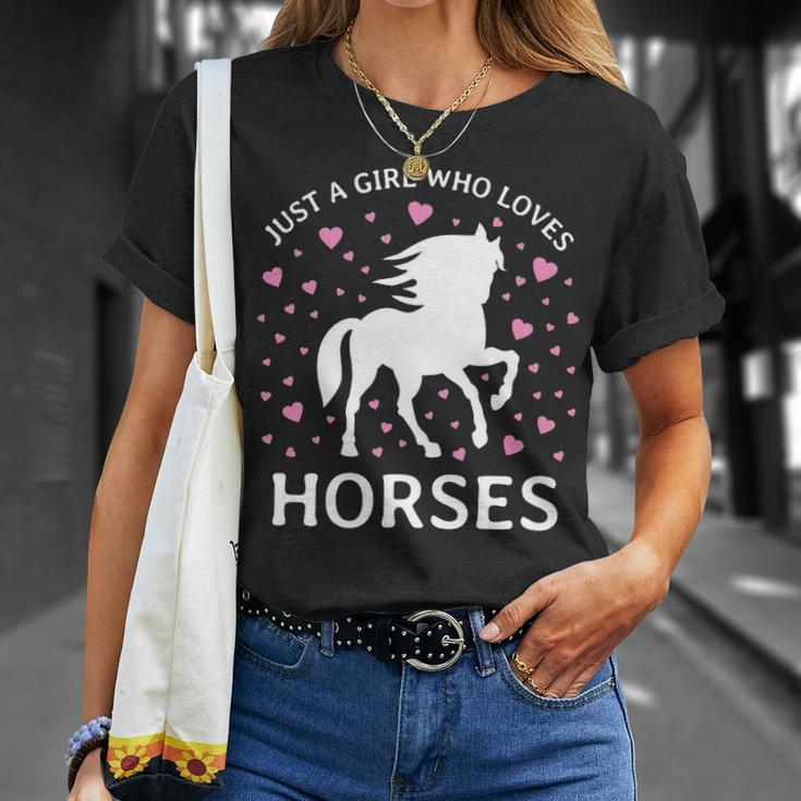 Just A Girl Who Loves Horses Cowgirl Horse Girl Riding T-Shirt Gifts for Her