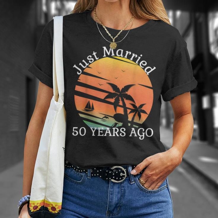 Just Married 50 Years Old 50Th Wedding Anniversary Cruise T-Shirt Gifts for Her
