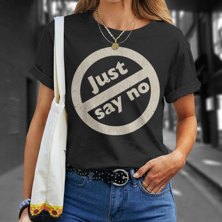 Just Say No 1980'S Vintage Anti Drug Just Say No Anti Drug T-Shirt Gifts for Her