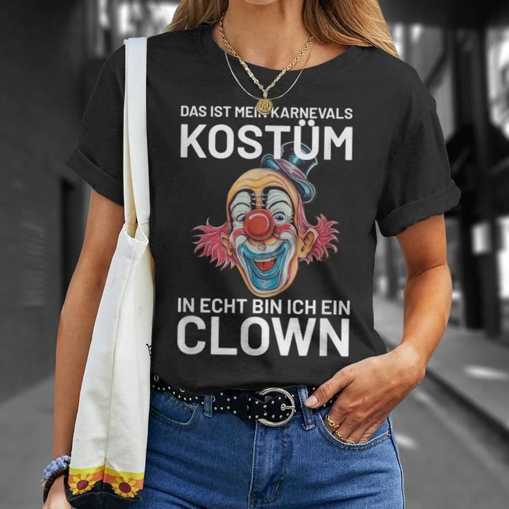 Karnevals Kostüm Clown Motiv Schwarzes T-Shirt Geschenke für Sie