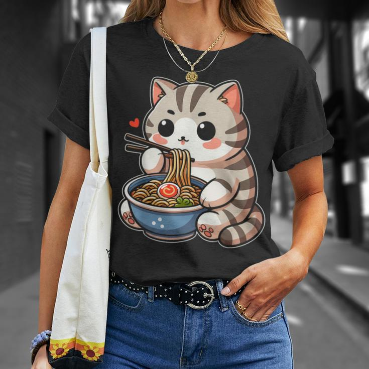 Kawaii Graphic Japanese Anime Manga Cat Ramen Aesthetic T-Shirt Gifts for Her