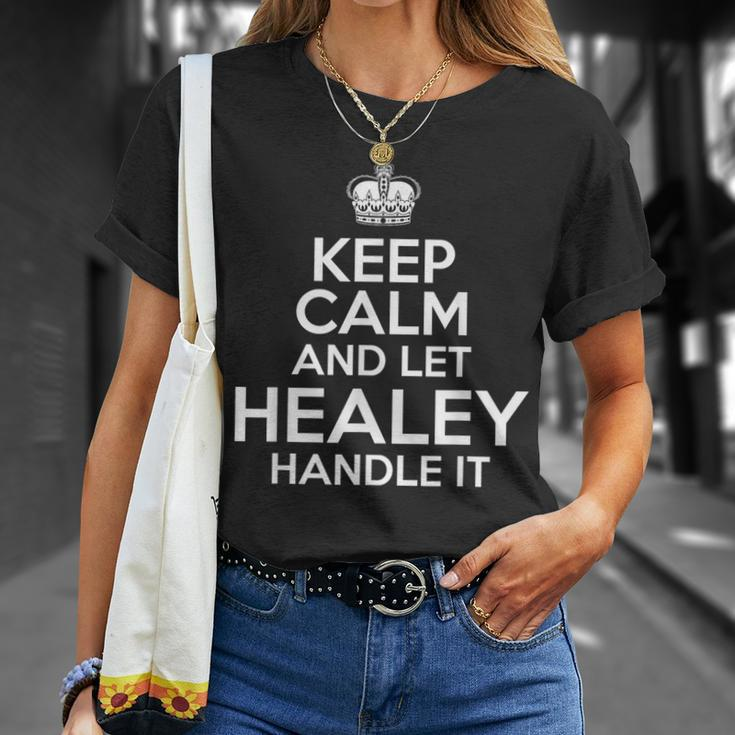 Keep Calm And Let Healey Handle It Custom Name T-Shirt Gifts for Her