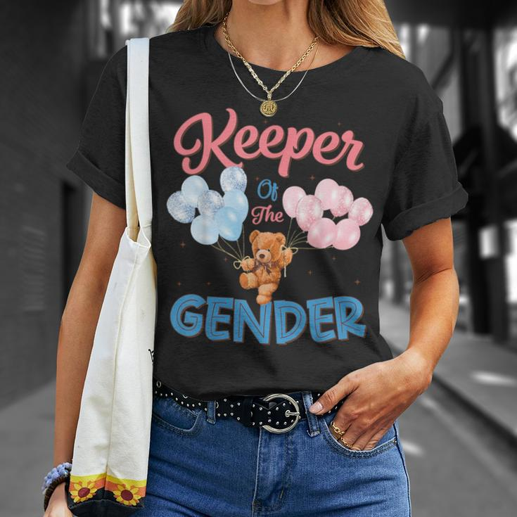 Keeper Of The Gender Reveal Baby Bear Balloons Party T-Shirt Gifts for Her