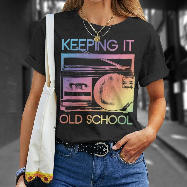 Keeping It Old School Retro 80S 90S Boombox Music T-Shirt Gifts for Her