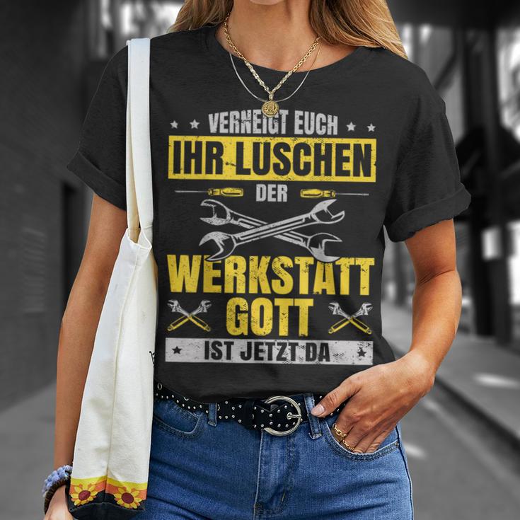 Kfz Mechaniker Werkstattgott Ist Jetzt Da Mechatroniker T-Shirt Geschenke für Sie