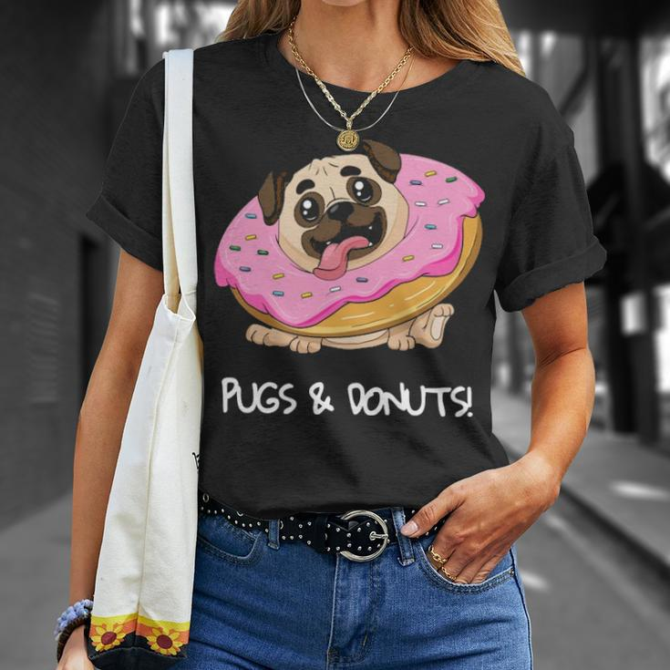 Kids Pugs & Donuts Pug Lover Candy Fan Girl T-Shirt Gifts for Her