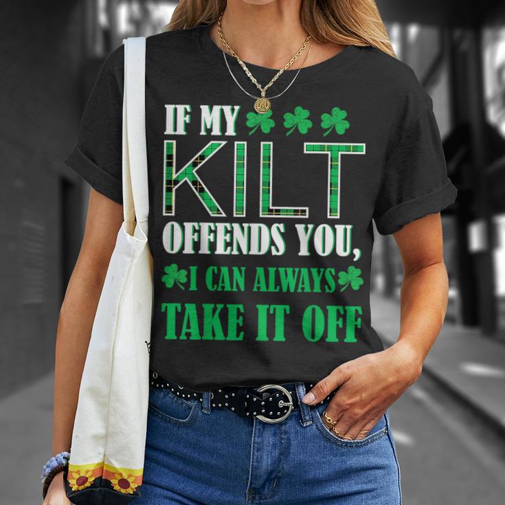 If My Kilt Offends You St Patrick's Day T-Shirt Gifts for Her