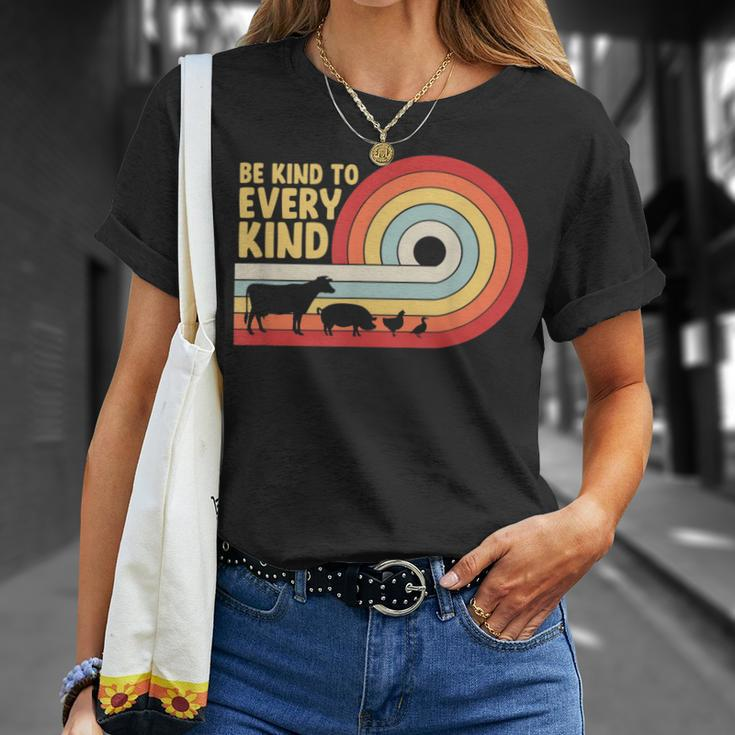Be Kind To Every Kind Vegan Vegetarian Animal Rights Retro T-Shirt Gifts for Her
