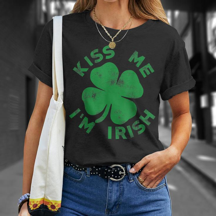 Kiss Me I'm Irish Saint Patrick Day Womens T-Shirt Gifts for Her
