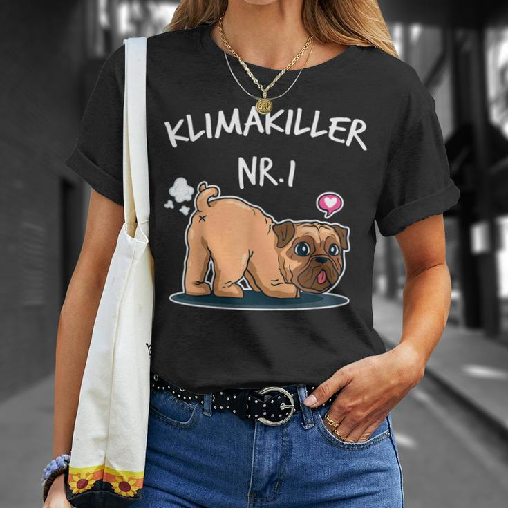 Klimakiller No 1 Cute Pug Dog Lover T-Shirt Geschenke für Sie