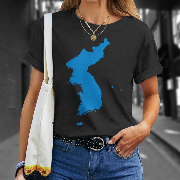 Korean Reunification Peninsula Map T-Shirt Gifts for Her