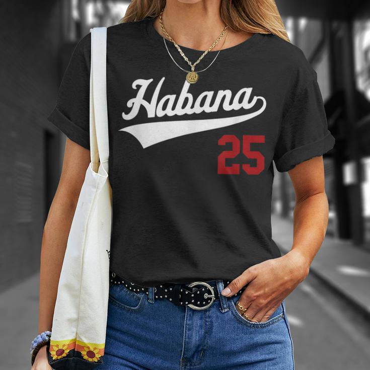La Habana Camiseta Beisbol Havana Cuba Baseball Jersey 25 T-Shirt Gifts for Her