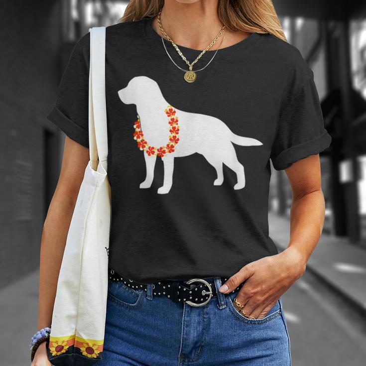 Labrador Retriever Aloha Hawaiian Lei Dog T-Shirt Gifts for Her