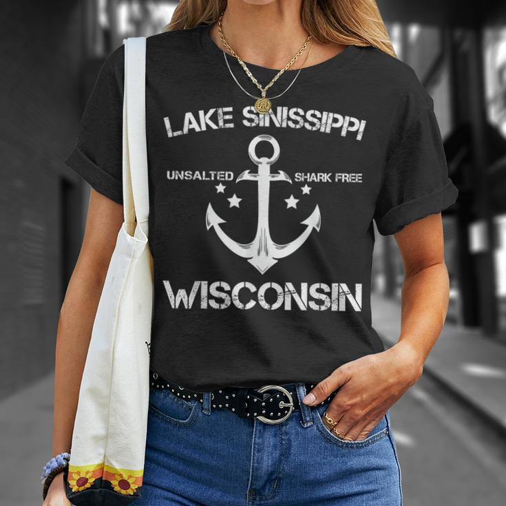 Lake Sinissippi Wisconsin Fishing Camping Summer T-Shirt Gifts for Her