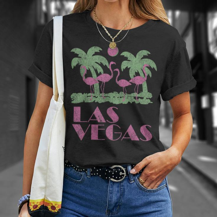 Las Vegas Flamingo Palmenmotiv T-Shirt, Trendiges Sommeroutfit Geschenke für Sie