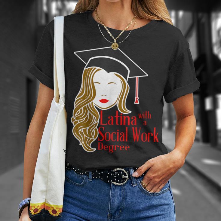 Latina With A Social Work Degree Msw Masters Graduation T-Shirt Gifts for Her