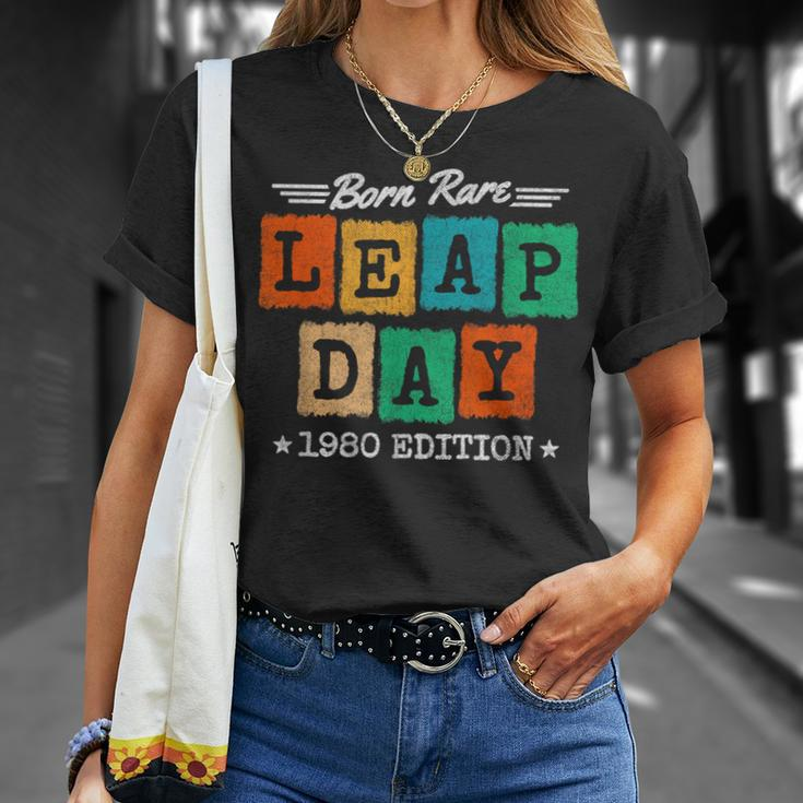 Leap Year 1980 Birthday Born Rare 1980 Leap Day Birthday T-Shirt Gifts for Her
