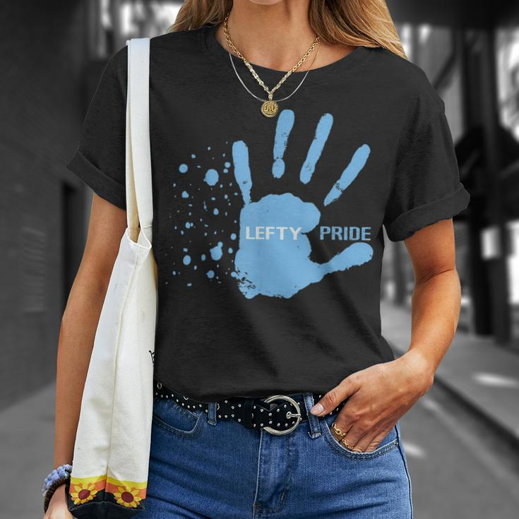 Left-Handed Lefty Pride Handprint T-Shirt Gifts for Her
