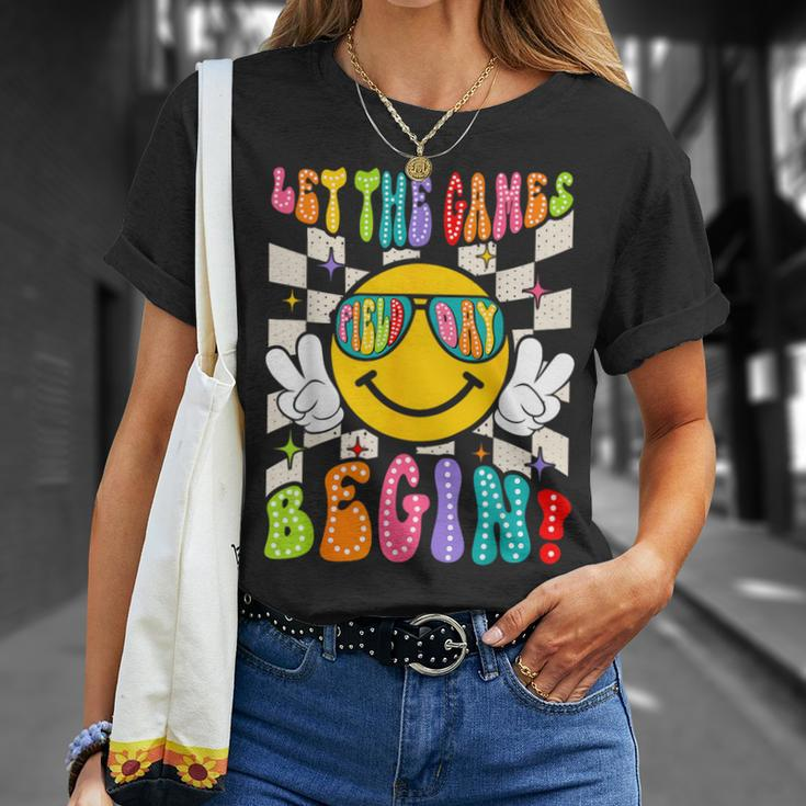 Let The Games Begin Happy Field Day Field Trip Fun Day Retro T-Shirt Gifts for Her