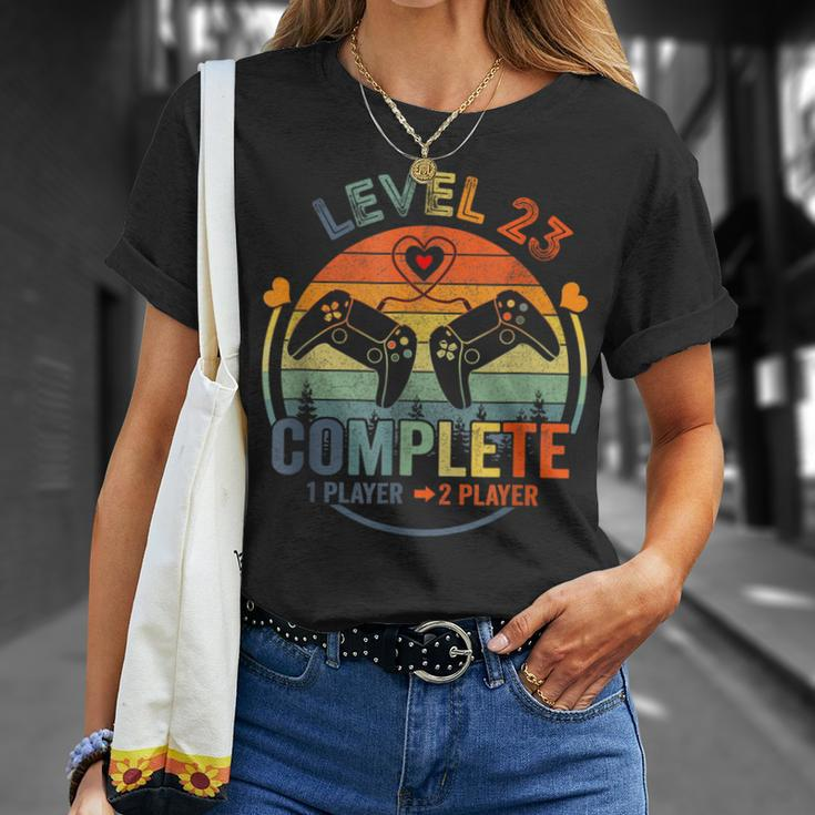 Level 23 Complete Gamer 23Rd Wedding Anniversary T-Shirt Gifts for Her