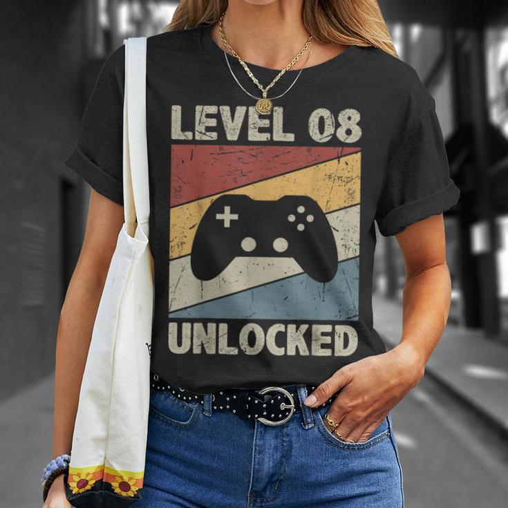 Level 8 Unlocked Video Gamer 8Th Birthday Vintage T-Shirt Gifts for Her